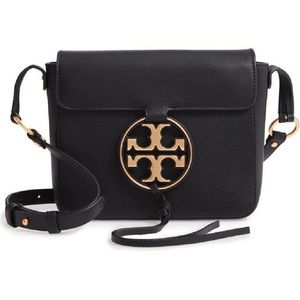 Miller Black Distressed Leather Cross Body Bag